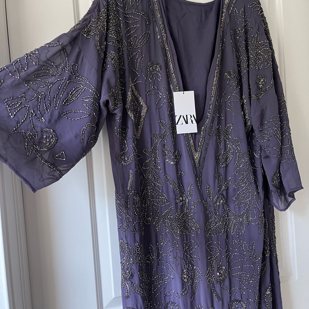 Zara beaded long dress new with tag - Picture 3 of 10